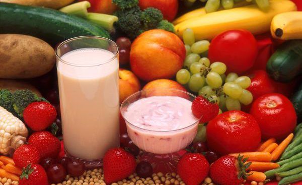 Овощи, фрукты, кисломолочные продукты